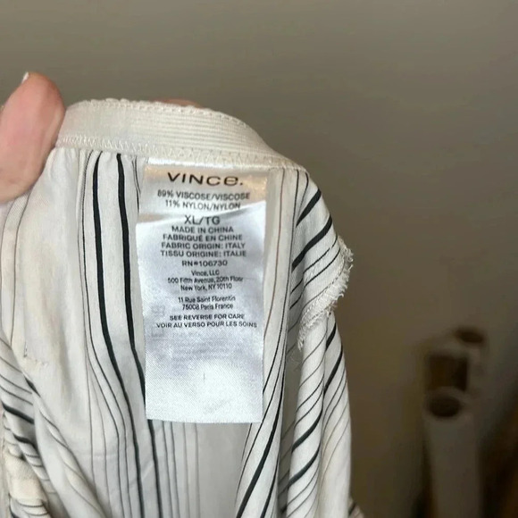 VINCE WIDE LEG CULOTTES STRIPED PULL ON PANTS - Picture 8 of 8